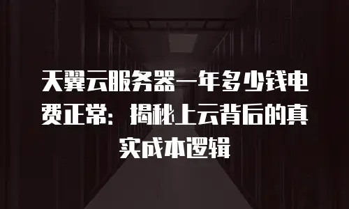 天翼云服务器一年多少钱电费正常：揭秘上云背后的真实成本逻辑