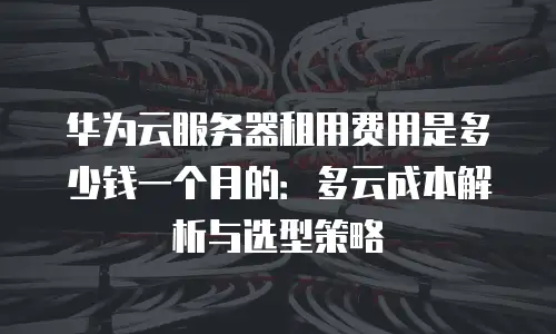 华为云服务器租用费用是多少钱一个月的：多云成本解析与选型策略