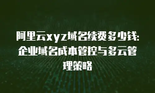 阿里云xyz域名续费多少钱：企业域名成本管控与多云管理策略