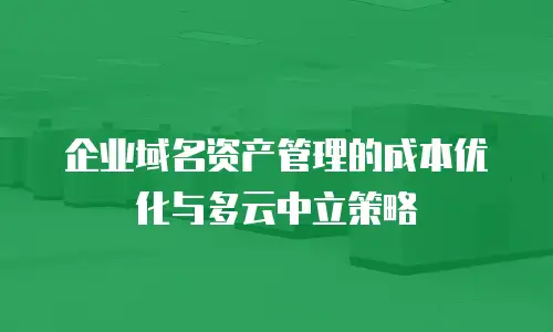 企业域名资产管理的成本优化与多云中立策略