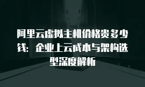 阿里云虚拟主机价格贵多少钱：企业上云成本与架构选型深度解析