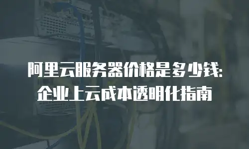 阿里云服务器价格是多少钱：企业上云成本透明化指南