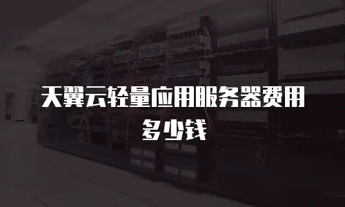 天翼云轻量应用服务器费用多少钱