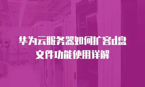 华为云服务器如何扩容d盘文件功能使用详解
