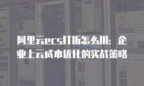 阿里云ecs打折怎么用：企业上云成本优化的实战策略