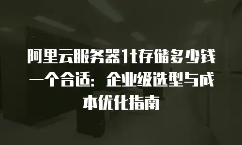 阿里云服务器1t存储多少钱一个合适：企业级选型与成本优化指南