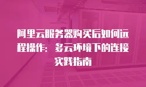 阿里云服务器购买后如何远程操作：多云环境下的连接实践指南