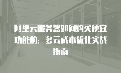 阿里云服务器如何购买便宜功能的：多云成本优化实战指南