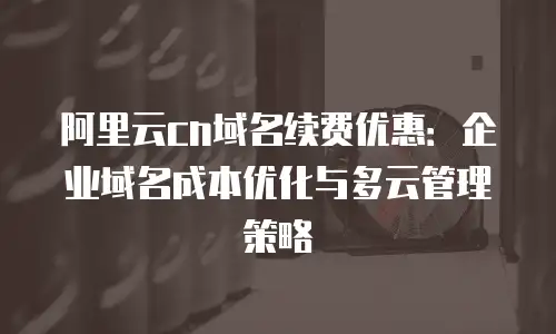 阿里云cn域名续费优惠：企业域名成本优化与多云管理策略
