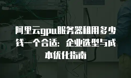 阿里云gpu服务器租用多少钱一个合适：企业选型与成本优化指南