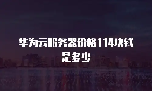 华为云服务器价格114块钱是多少