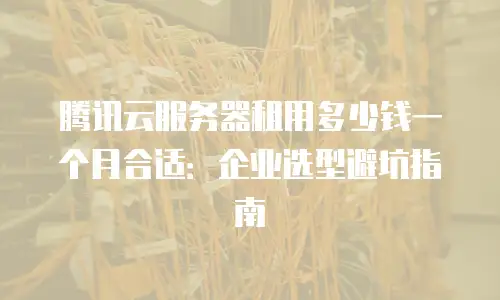 腾讯云服务器租用多少钱一个月合适：企业选型避坑指南