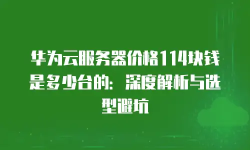 华为云服务器价格114块钱是多少台的：深度解析与选型避坑