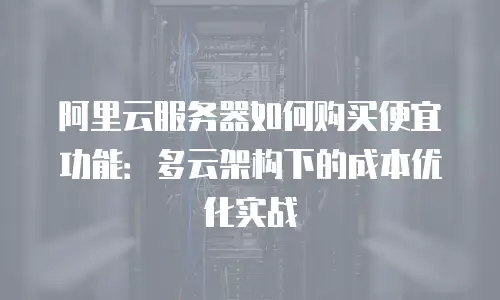 阿里云服务器如何购买便宜功能：多云架构下的成本优化实战