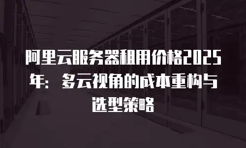 阿里云服务器租用价格2025年：多云视角的成本重构与选型策略