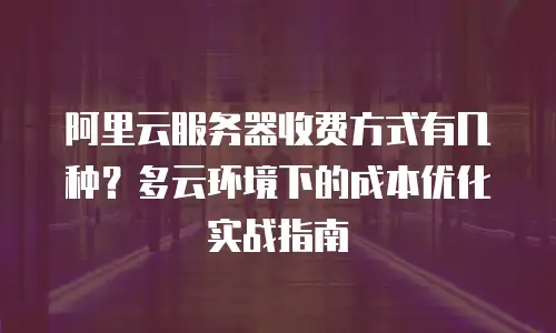 阿里云服务器收费方式有几种？多云环境下的成本优化实战指南