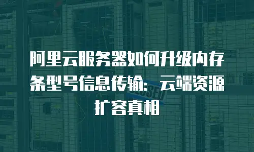 阿里云服务器如何升级内存条型号信息传输：云端资源扩容真相