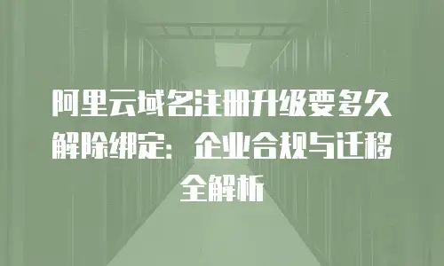 阿里云域名注册升级要多久解除绑定：企业合规与迁移全解析