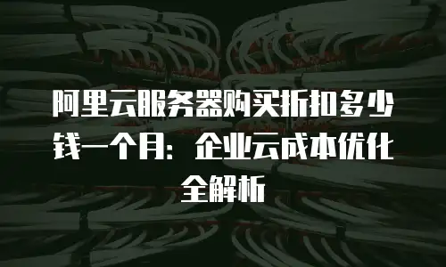 阿里云服务器购买折扣多少钱一个月：企业云成本优化全解析