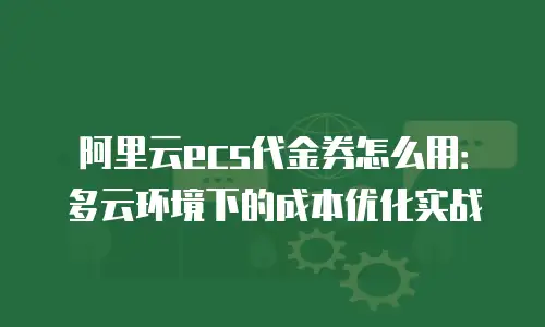 阿里云ecs代金券怎么用：多云环境下的成本优化实战