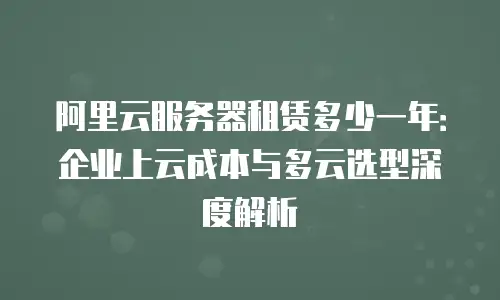 阿里云服务器租赁多少一年：企业上云成本与多云选型深度解析