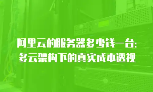 阿里云的服务器多少钱一台：多云架构下的真实成本透视