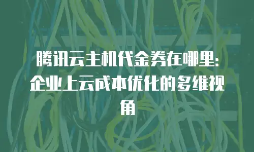 腾讯云主机代金券在哪里：企业上云成本优化的多维视角