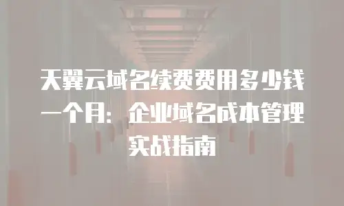 天翼云域名续费费用多少钱一个月：企业域名成本管理实战指南