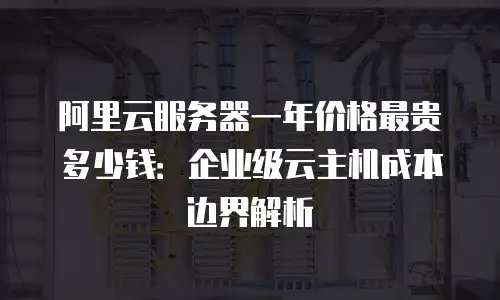 阿里云服务器一年价格最贵多少钱：企业级云主机成本边界解析