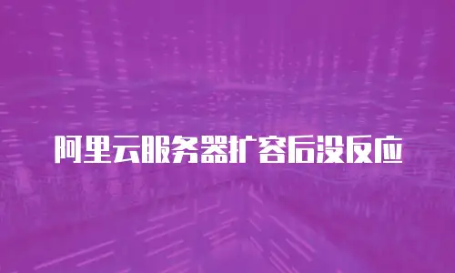 阿里云服务器扩容后没反应