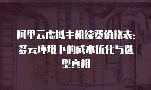 阿里云虚拟主机续费价格表：多云环境下的成本优化与选型真相