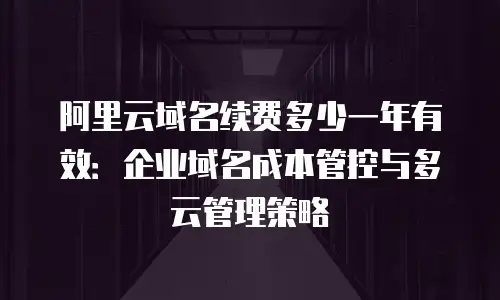阿里云域名续费多少一年有效：企业域名成本管控与多云管理策略