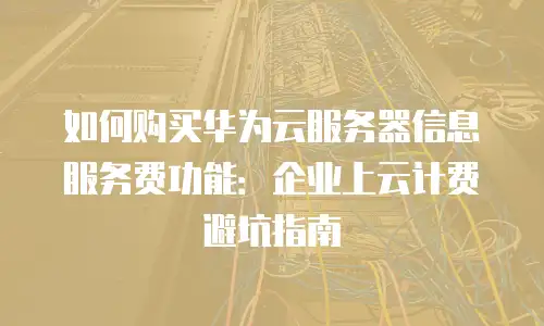 如何购买华为云服务器信息服务费功能：企业上云计费避坑指南