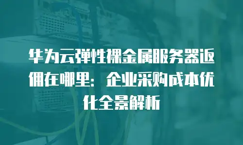 华为云弹性裸金属服务器返佣在哪里：企业采购成本优化全景解析