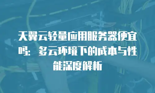 天翼云轻量应用服务器便宜吗：多云环境下的成本与性能深度解析