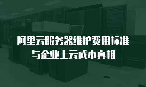 阿里云服务器维护费用标准与企业上云成本真相