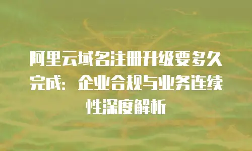 阿里云域名注册升级要多久完成：企业合规与业务连续性深度解析