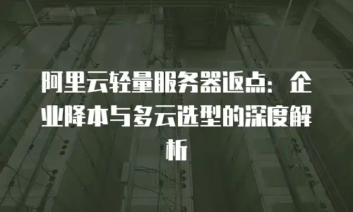 阿里云轻量服务器返点：企业降本与多云选型的深度解析