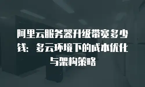 阿里云服务器升级带宽多少钱：多云环境下的成本优化与架构策略