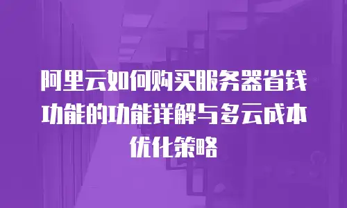 阿里云如何购买服务器省钱功能的功能详解与多云成本优化策略