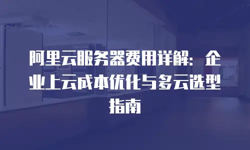阿里云服务器费用详解：企业上云成本优化与多云选型指南