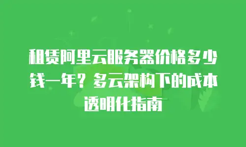 租赁阿里云服务器价格多少钱一年？多云架构下的成本透明化指南