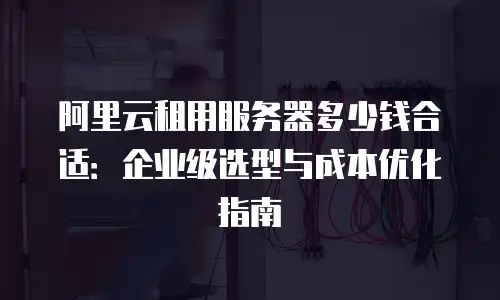 阿里云租用服务器多少钱合适：企业级选型与成本优化指南