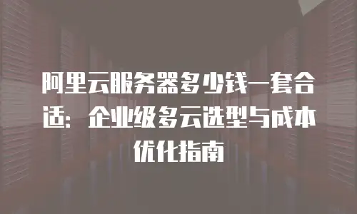 阿里云服务器多少钱一套合适：企业级多云选型与成本优化指南
