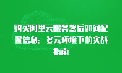 购买阿里云服务器后如何配置信息：多云环境下的实战指南