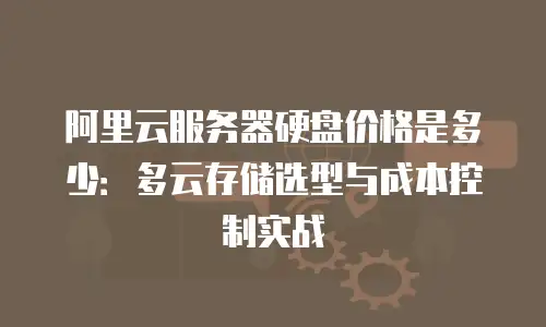 阿里云服务器硬盘价格是多少：多云存储选型与成本控制实战