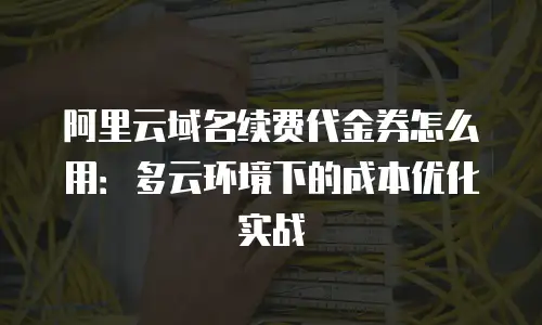 阿里云域名续费代金券怎么用：多云环境下的成本优化实战