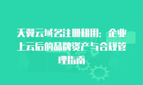天翼云域名注册租用：企业上云后的品牌资产与合规管理指南