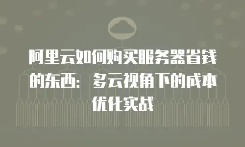 阿里云如何购买服务器省钱的东西：多云视角下的成本优化实战