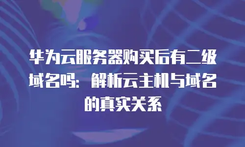 华为云服务器购买后有二级域名吗：解析云主机与域名的真实关系